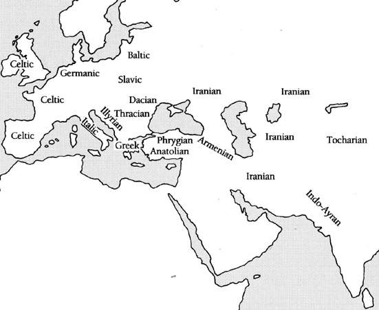 Carta linguistica delle lingue indoeuropee