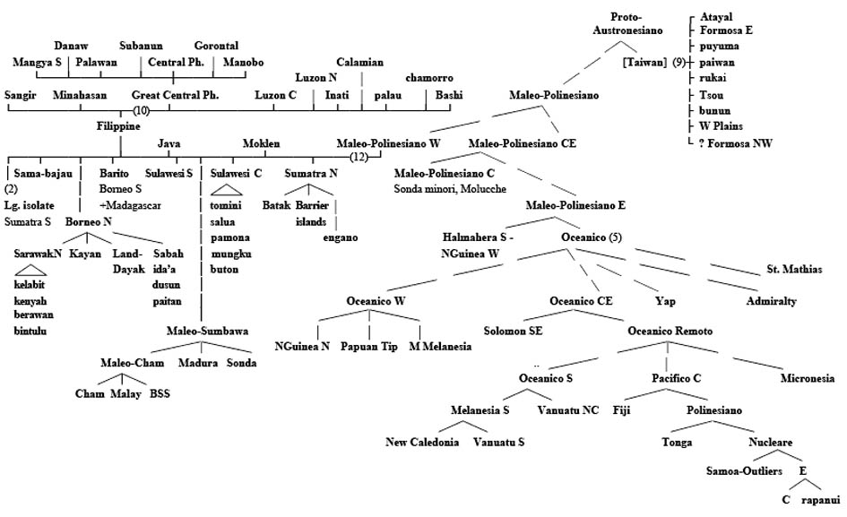 Le lingue austronesiane: classificazione per gruppi