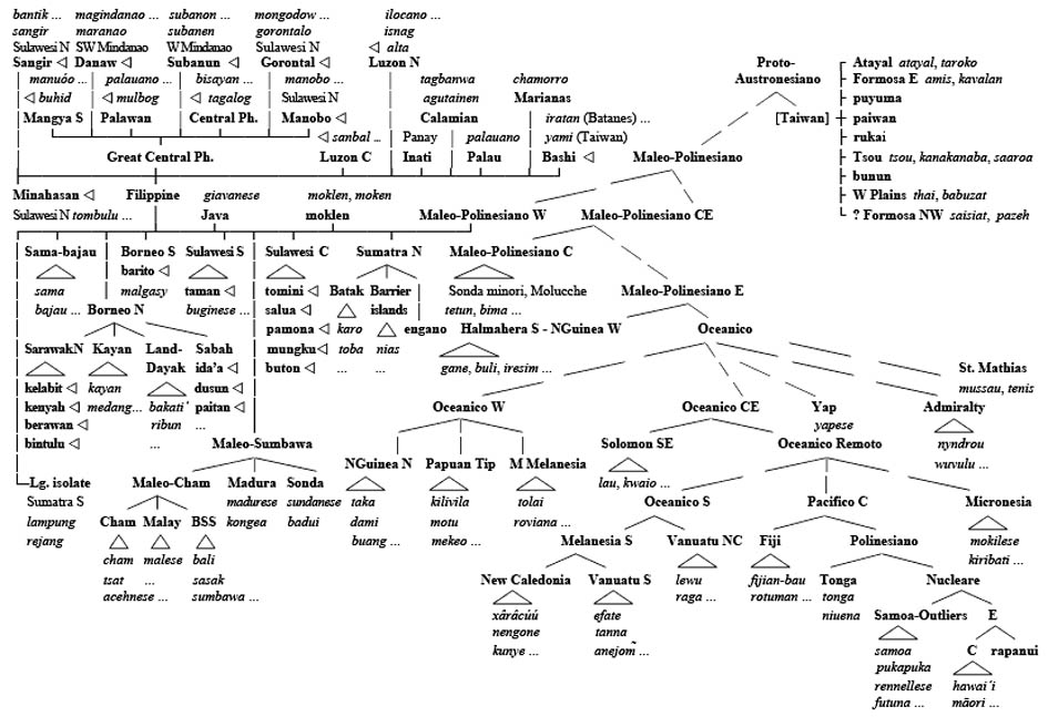 Le lingue austronesiane: classificazione dettagliata