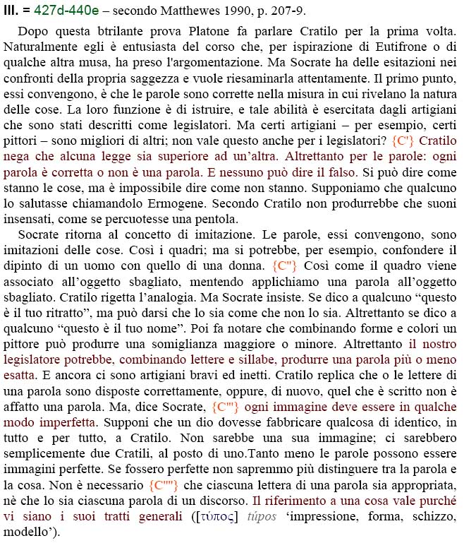 Platone, Cratilo, 427d-440d