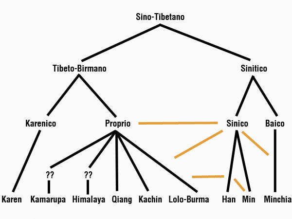 stammbaum attuale del sinotibetano